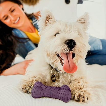 Playology Dog Toys | Dual Layer Bone Durable Chew Toy Bone for Dogs | Medium Bacon Scented Toy - Easy to Clean and Made from Non Toxic Materials