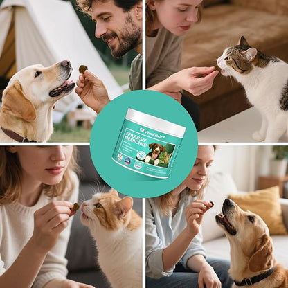 Calming Chews for Dogs | Seizure Medicine for Dog | Natural Herbal Formula Calms The Nervous System | Ashwagandha, Milk Thistle, Turmeric | Calming for Dogs Anxiety - 120 Chews