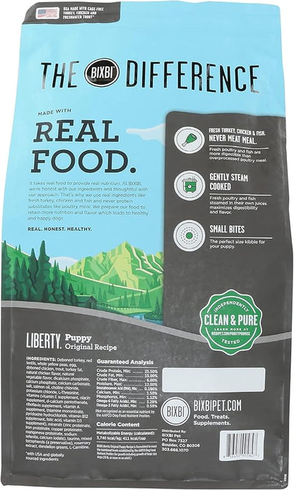 BIXBI Liberty Grain-Free Dry Dog Food, Original Recipe Puppy – Fresh Meat, High Protein, No Meat Meals – USA Made, 11 lbs