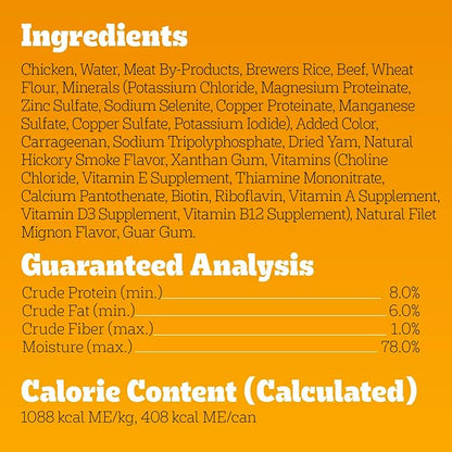 Pedigree Chopped Ground Dinner Adult Soft Wet Dog Food with Filet Mignon Dinner, Canned Dog Food, 13.2 oz. Cans, 12 Count