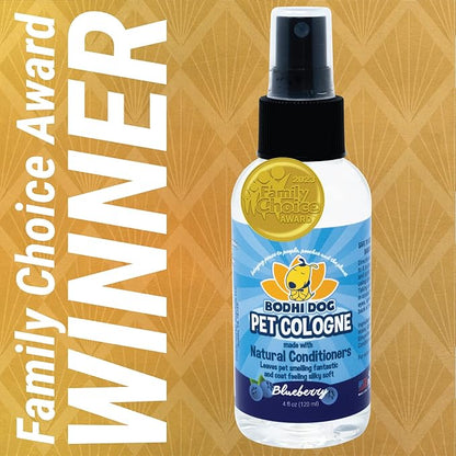 Bodhi Dog Natural Dog Cologne (Blueberry) - Premium Scented Deodorizing Pet Perfume with Conditioner for Dogs & Cats - Keeps Pets Fresh & Clean - Gentle and Safe Formula, Made in USA (4 Fl Oz) | Natural, Premium Scented, Deodorizing, with Conditioner, ...