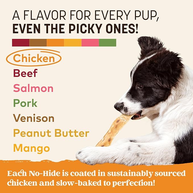 Earth Animal No Hide Strips - Natural Rawhide Free Dog Chew Strips, Chicken - 16 Count