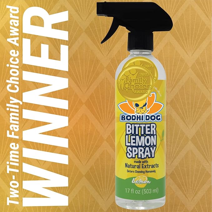 Bodhi Dog Bitter Lemon Spray - Anti-Chew Spray for Dogs, Cats, Puppies, & Kittens - Training Aid for Chewing - Safe & Non Toxic - Ideal for Pet Behavioral Training - Made in USA (17 Fl Oz)
