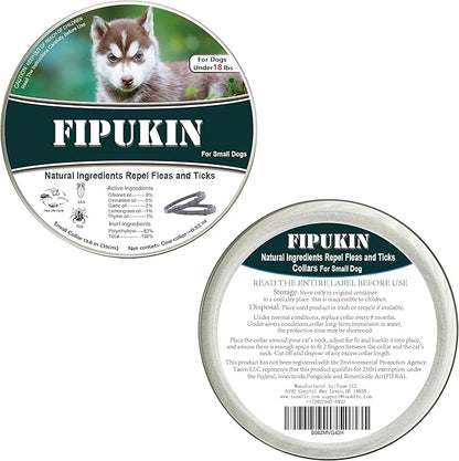 Flea and Tick Collar for Small Dogs, 2‑Pack | 8‑Month Waterproof Protection with Natural Essential Oils | Includes Comb & Tick Removal Tool