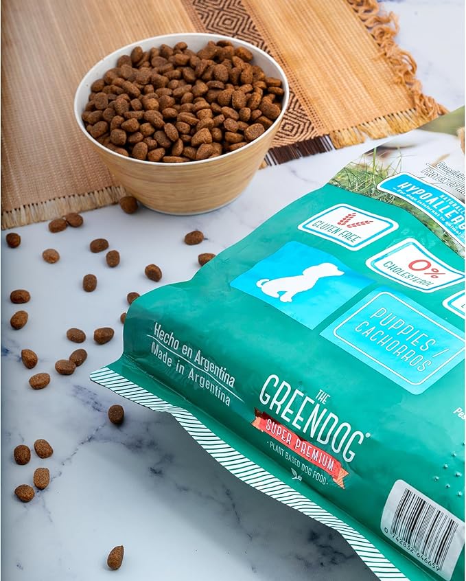 The Green Dog: Super Premium - Puppies - 16.5 Lb Bag Dog Food - Plant Based Protein, Vegan Dry Pet Kibble, Gluten Free, Complete Nutrition