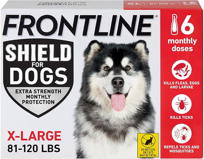 FRONTLINE Shield Flea & Tick Treatment for X-Large Dogs 81-120 lbs. Count of 6