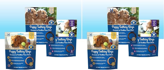 N-Bone Puppy Teething Rings Bag Variety Pack, Chicken & Pumpkin & Peanut Butter Flavor, Total Bags, 10.8-oz, 9 Rings,3 Count (Pack of 2)
