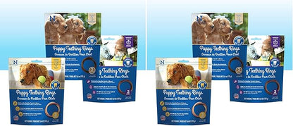 N-Bone Puppy Teething Rings Bag Variety Pack, Chicken & Pumpkin & Peanut Butter Flavor, Total Bags, 10.8-oz, 9 Rings,3 Count (Pack of 2)