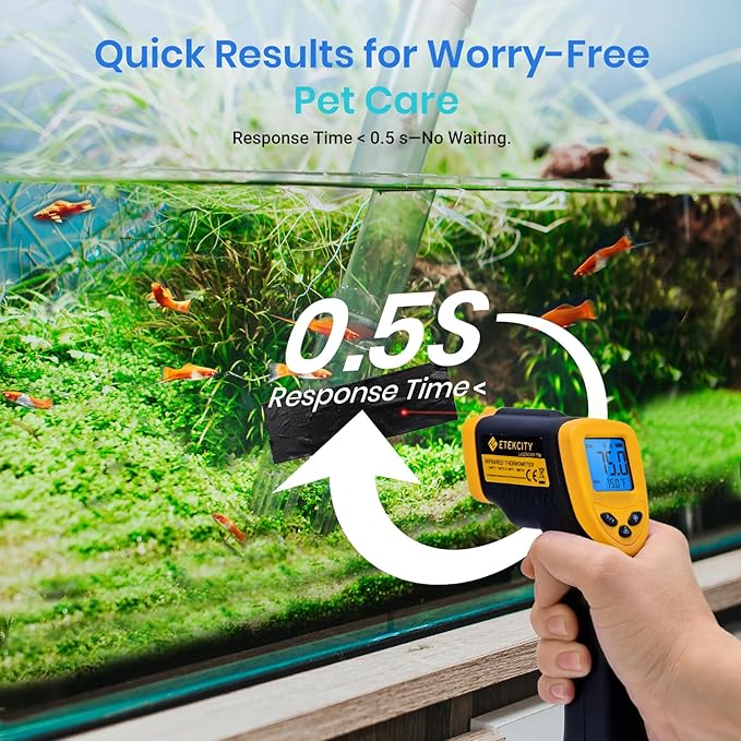 Etekcity Infrared Thermometer Laser Temperature Gun 1080, -58°F~ 1130°F for Meat Food Candy Pizza Oven, Heat Gun for Cooking, Kitchen, Fridge, Reptile, BBQ, HAVC, Adjustable Emissivity & Max Measure