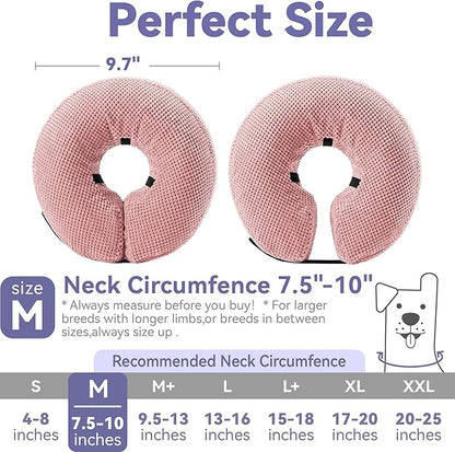 Loflaze Soft Inflatable Dog Cone Collar - Medium/Large/Small, Cat Size - Dog Neck Donut, E Collar Alternative for Recovery