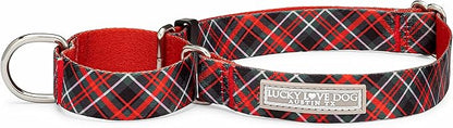 Lucky Love Dog Martingale Dog Collar - Adjustable, No-Slip, Durable, & Soft Webbing Collar for Male and Female Dogs Ideal for Training & Walking - Heywood, Medium