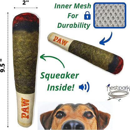Nestpark Doggy Doobie - Funny Dog Toys - Plush Squeaky Toys for Medium, Small and Large - Cool Stuffed for Dog Birthday