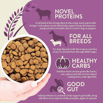 Earthborn Holistic Unrefined Roasted Lamb 25 lb. Ancient Grains & Superfoods Dry Dog Food