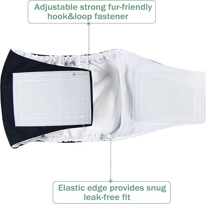 Wegreeco Washable Male Dog Belly Wrap - Pack of 3 - (Black,XX-Large)