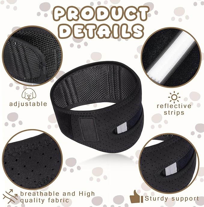 Adjustable Dog Neck Brace Offers Support for Pets Neck Pain Injury Relief Soft Support Cervical Vertebral Sprains and Instability Brace Collar for Dogs (M)