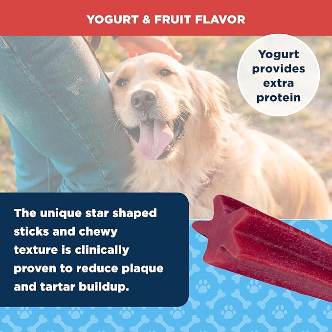 American Kennel Club Dentacare Yogurt & Fruit Flavor Dog Treats, 20 Count