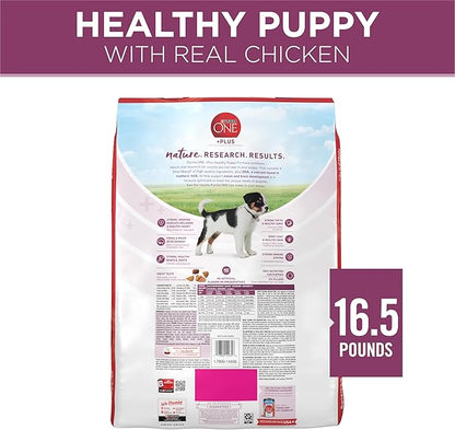 Purina ONE Plus Healthy Puppy Formula High Protein Natural Dry Puppy Food with added vitamins, minerals and nutrients - 16.5 lb. Bag