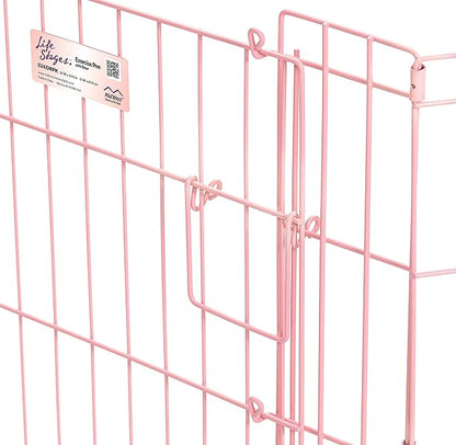 MidWest Homes for Pets 24-Inch Exercise Pen, for Indoor and Outdoor Use, 16 Sq Feet of Play, Single Door Folding Dog Pen, with Large Door Opening & Secure Latch, Easy to Set Up, Foldable Dog Playpen