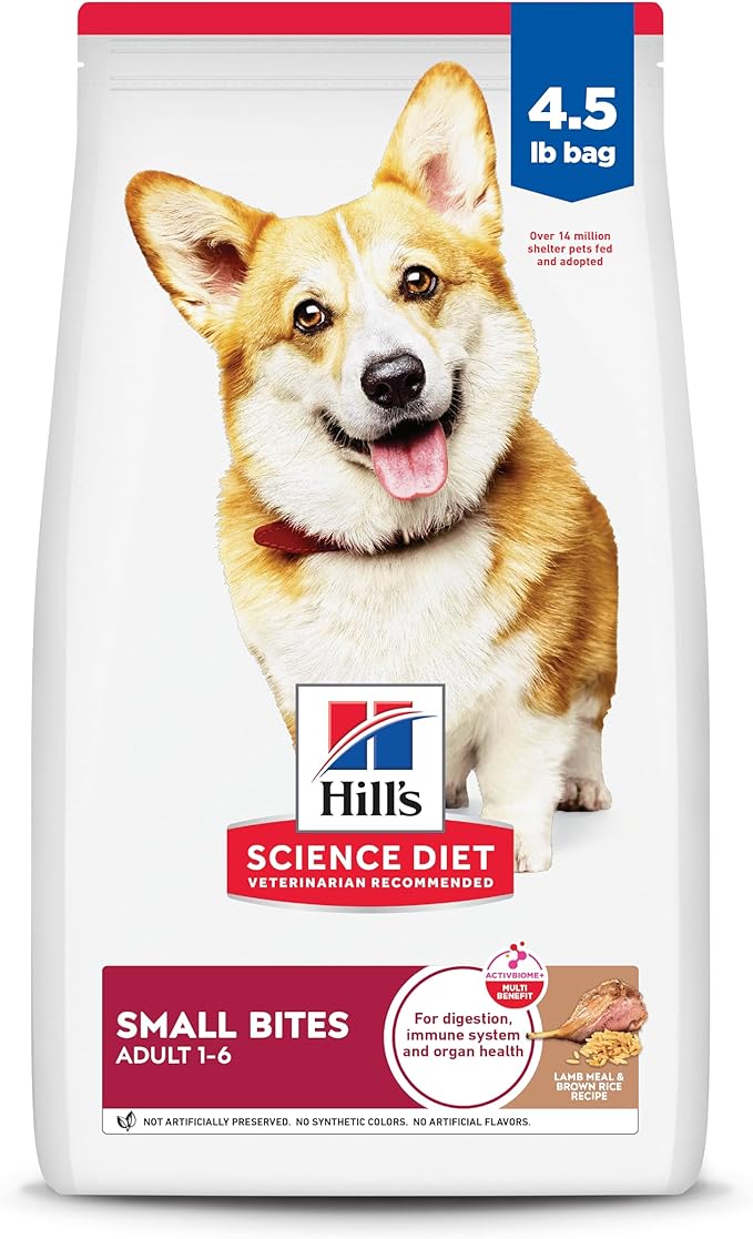 Hill's Science Diet Adult 1-6 Small Bites Dry Dog Food, Lamb Meal & Brown Rice, 4.5 lb. Bag