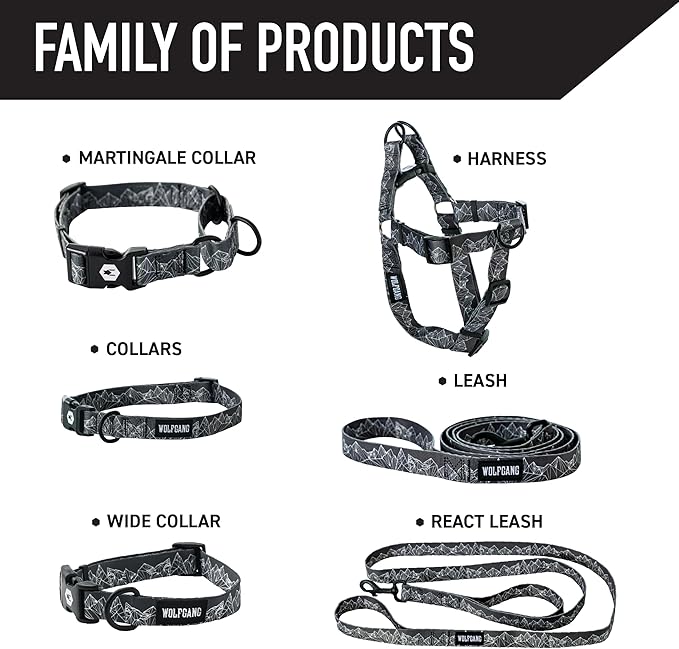 Wolfgang Heavy Duty Dog Leash, Pull-Tested for Walking & Training, WolfMountain Print, Small