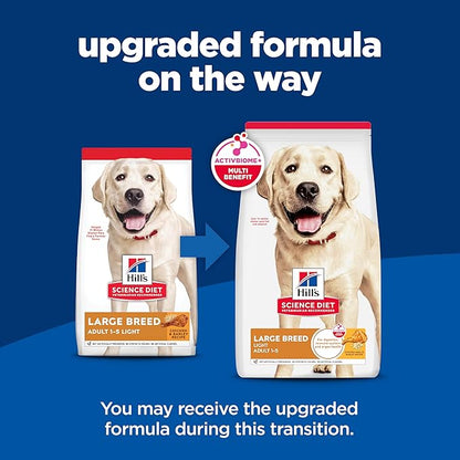 Hill's Science Diet Adult 1-5 Light Large Breed Dry Dog Food, Chicken Meal & Barley, 15 lb. Bag