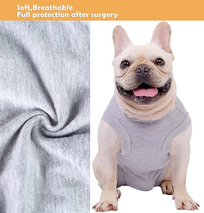 Dog Surgery Recovery Suit - After Spay, Abdominal Wounds Post Surgical Recovery, Anti Licking Breathable Dog Onesies for Small, Medium & Large Pet, Alternative Bandages Cone E-Collar
