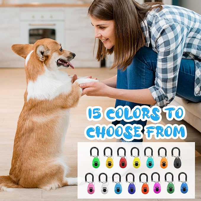 30 Pcs Dog Training Clicker, Pet Behavioral Training Clickers with Wrist Strap Bird Clicker Cat Clickers Puppy Trainings Supplies for Dogs Cats Horses Birds Behavioral Train Accessories