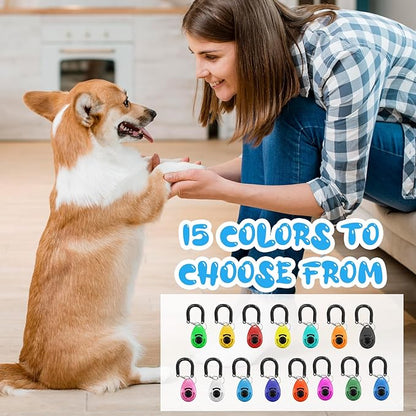 30 Pcs Dog Training Clicker, Pet Behavioral Training Clickers with Wrist Strap Bird Clicker Cat Clickers Puppy Trainings Supplies for Dogs Cats Horses Birds Behavioral Train Accessories