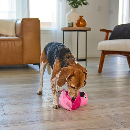 Outward Hound by Nina Ottosson Hide-Ablez Plush Dog Puzzle with Treat Ball, Flamingo, Pink