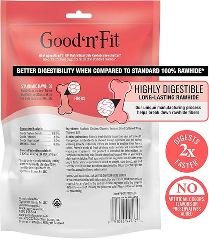 Good ‘n’ Fit Twist Sticks Made with Real Venison, 15 Count, Treat Your Dog to Long-Lasting and Highly Digestible Rawhide Chews