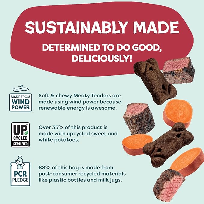 Shameless Pets Soft & Chewy Dog Treats, Beef Up Meaty Tenders, 1.5lb – Real Beef is 1st Ingredient – Grain Free, No Corn or Soy – Digestive Support – for Small, Medium & Large Dogs