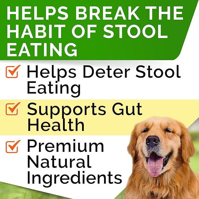 STRELLALAB No Poo Chews for Dogs with Probiotics, Enzymes & Breath Aid Support (Turkey)