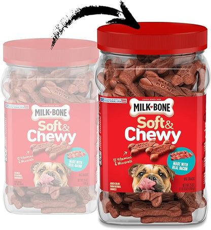 Milk-Bone Soft & Chewy Dog Treats Made with Real Bacon, 25 Ounce