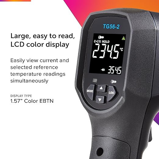 FLIR TG56-2 Infrared Spot Thermometer with Digital Readout: for Non-Contact Temperature Measurements up to 2,372 Degrees F