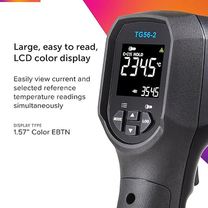FLIR TG56-2 Infrared Spot Thermometer with Digital Readout: for Non-Contact Temperature Measurements up to 2,372 Degrees F