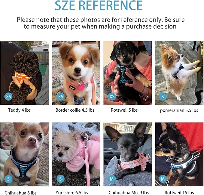 Dog Harness for Small Dogs, Small Dog Harness and Leash Set, Honeycomb Grid, Reflective Lightweight Harness & Anti-Twist Pet Lead (Multi Color, XS-Black)