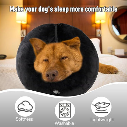 Inflatable Dog Cone, Soft Dog Cone Collar After Surgery for Alternative with Enhanced Anti-Licking Guard Shield Adjustable Detachable, Elizabethan Collar (M, Black)