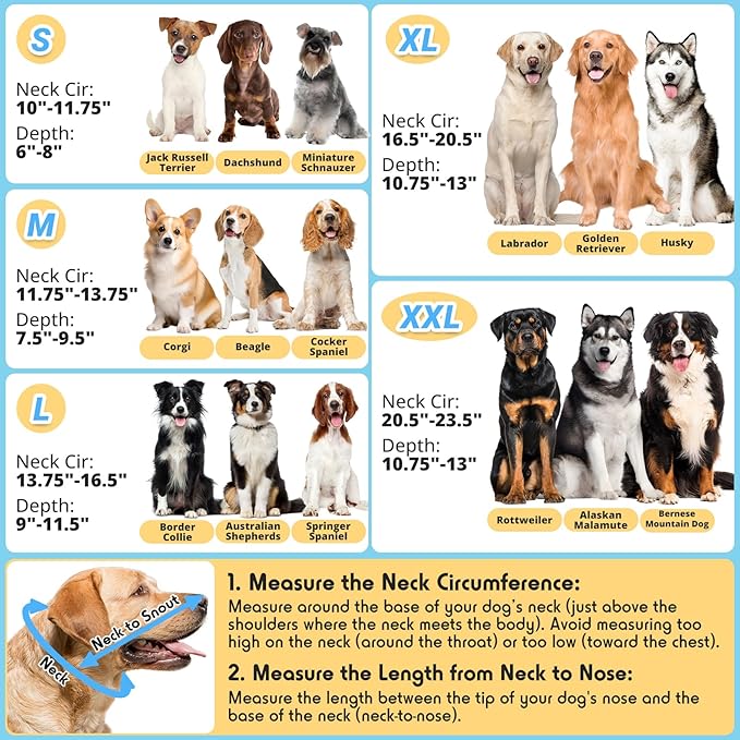 Dog Cone to Stop Licking, Clear Recovery Collar with Detachable Zipper, Sturdy Elizabethan Collar for Large Medium Small Dogs, Soft Adjustable Cone After Surgery Patented, Khaki M