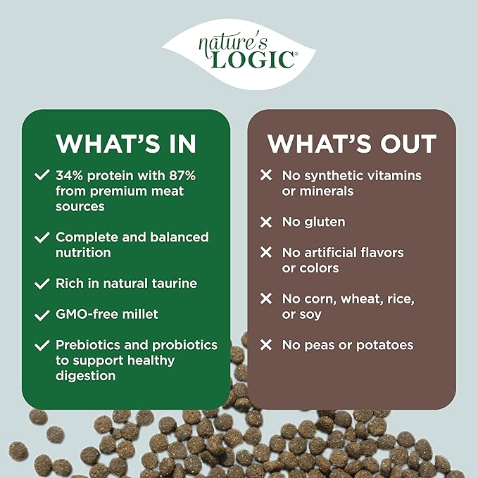 NATURE'S LOGIC Dry Dog Food - 100% Natural - No Synthetics - for All Ages, Sizes, Breeds - Free from Common Allergens, High Protein - Beef Meal Feast, 13lbs