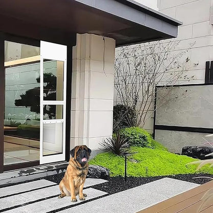 Extra Large Dog Door for Sliding Door,Adjustable Height 75.98"-81.1",Dog Door for Sliding Glass Doors XL,All-Metal Framed & Panel with Rotating Screws Can Slide Up and Down Along The Track