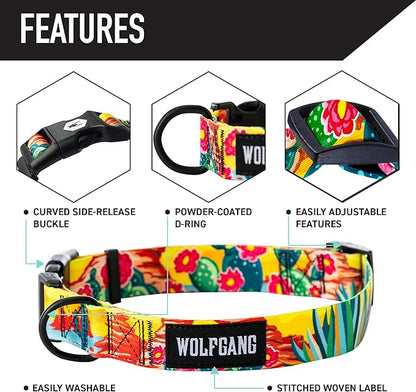 Wolfgang Heavy Duty Martingale Dog Collar with Quick Release Nylon Buckle for Walking & Training, PackLeader Print, Extra Large