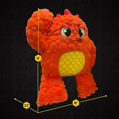 Bite Force Dog Toy - Large Durable & Strong Plush Orange Monster Dog Toy, Kevlar-Reinforced for Aggressive Chewers