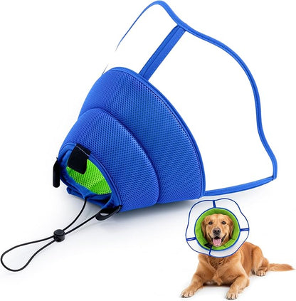 Soft Dog Cone Collar - Adjustable Recovery Padding Cone for Small Dogs After Surgery to Stop Licking, Breathable Lightweight Elizabethan Protective Neck Collar for Pet Cat Puppy (L)