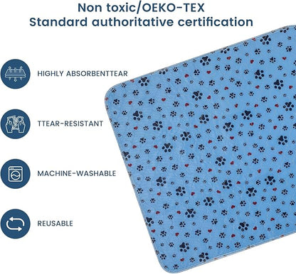 Washable Pee Pads for Dogs,4 Pack Extra Large 24"x36" Super Absorbent Reusable Puppy Pads,Non-Slip 100% Waterproof Dog Pee Pad,Pet Training Pads for Couch, Crate,Potty Training,Floor