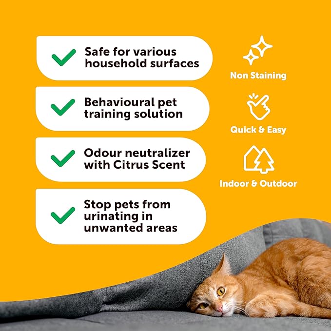 Potty Training Spray for Dogs Cats -17oz- Non-Staining, Indoor & Outdoor - Trains Pets Where Not to Pee - No Marking Training Spray - Safe for Fabrics, Furniture & Floors - Made in Germany