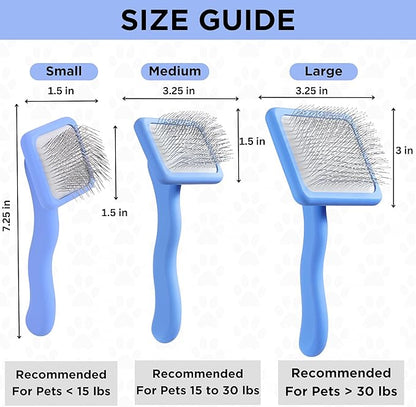 Dog Grooming Brush for Doodles, Slicker Dog Brush with Ergonomic Grip and Rounded Pin Tips for Detangling and Dematting Puppy & Small to Medium-Sized Dogs (Small)