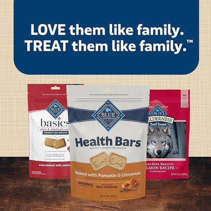 Blue Buffalo Health Bars Crunchy Dog Biscuits, Oven-Baked with Natural Ingredients, Pumpkin & Cinnamon, 16-oz Bag (Pack of 2)