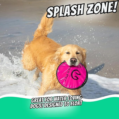 Hyper Pet Flippy Flopper 9" Flying Disc Soft Dog Toy, Floats in Water & Safe on Teeth, for All Breeds, Pack of 2 (Colors May Vary)
