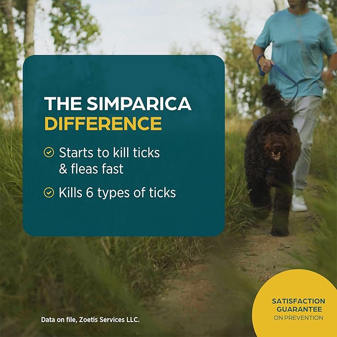Simparica (sarolaner) Chewables for Dogs, 120 mg/tab, 88.1-132 lbs (Brown), 1 Tablet