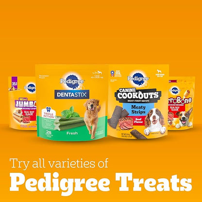 Pedigree Mini Jumbone Small Dog Treats, Dog Bone Like Shell with Beef Flavor, 12 Treats (Pack of 7)